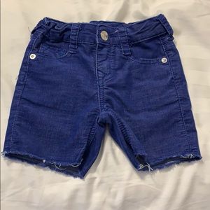 Toddler boys true religion corduroy cut offs